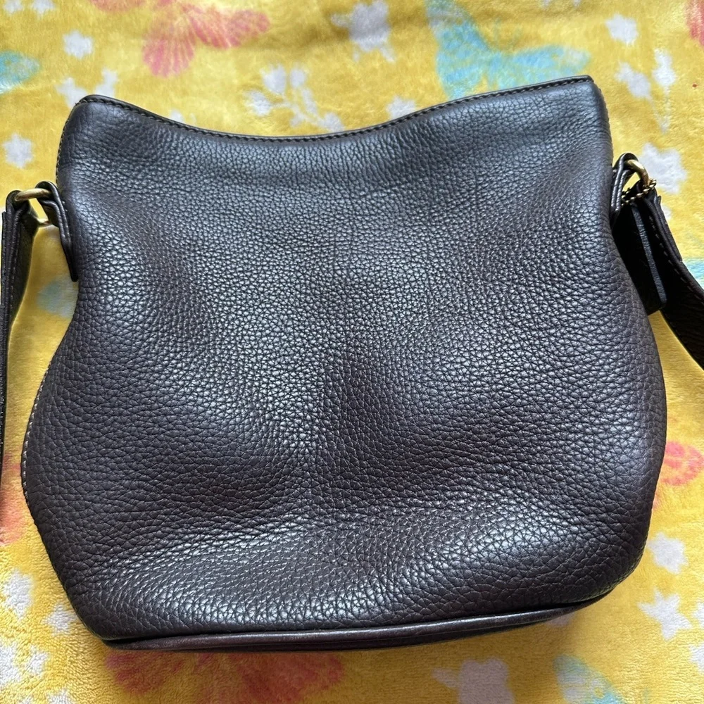 Coach brown Pebbled Leather Shoulder Bag